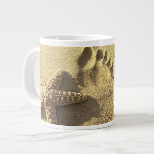 VS, Hawaï, Maui, Makena Beach, voetafdruk en Grote Koffiekop