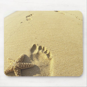 VS, Hawaï, Maui, Makena Beach, voetafdruk en Muismat