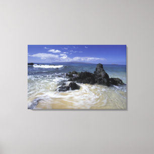 VS, Hawaï, Maui, Maui, Makena Beach, Surfen Canvas Afdruk