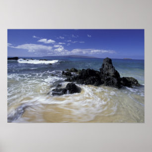 VS, Hawaï, Maui, Maui, Makena Beach, Surfen Poster