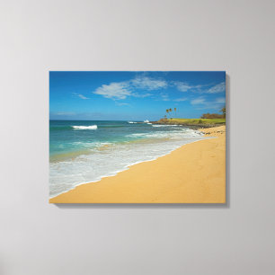 VS, Hawaï, Molokai-eiland, Three Mile Beach Canvas Afdruk