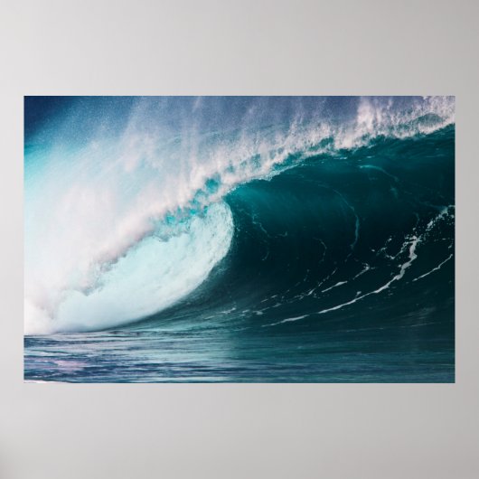 VS, Hawaï, Oahu, Grote golven Poster (Voorkant)