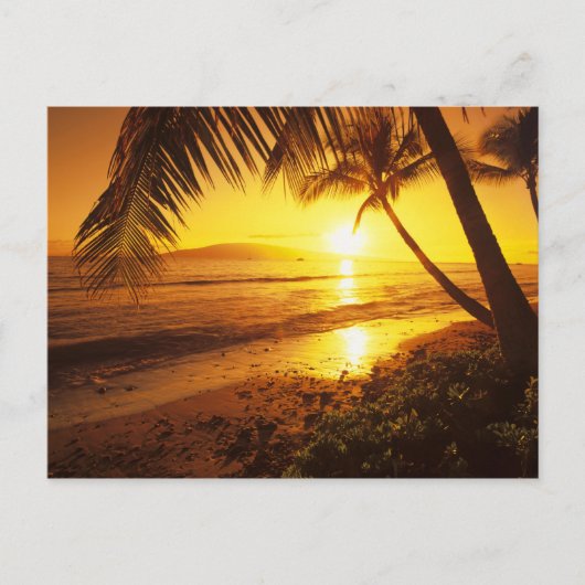 VS, Hawaii, Maui, kleurrijke zonsondergang in een Briefkaart (Voorkant)