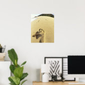 VS, Hawaii, Maui, Makena Beach, Footprint en Poster (Thuiskantoor)