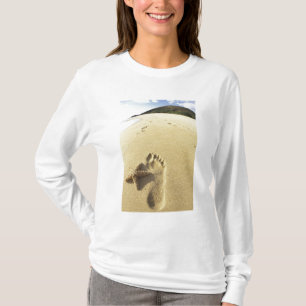 VS, Hawaii, Maui, Makena Beach, Footprint en T-shirt