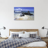 VS, Hawaii, Maui, Maui, Makena Beach, Surf op Canvas Afdruk (Insitu (Slaapkamer))