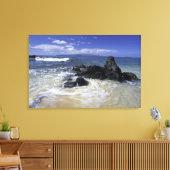 VS, Hawaii, Maui, Maui, Makena Beach, Surf op Canvas Afdruk (Insitu (Woonkamer))