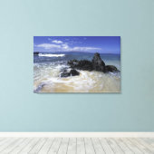 VS, Hawaii, Maui, Maui, Makena Beach, Surf op Canvas Afdruk (Insitu (Houten vloer))