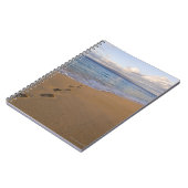 VS, Hawaii, Maui, Wailea, voetafdrukken op strand Notitieboek (Linkerzijde)