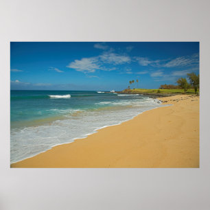 VS, Hawaii, Molokai Island, Drie-mijlpalen strand Poster
