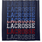 VS Herhalingstekst - Lacrosse VS Amerikaanse vlag Douchegordijn (Voorkant)