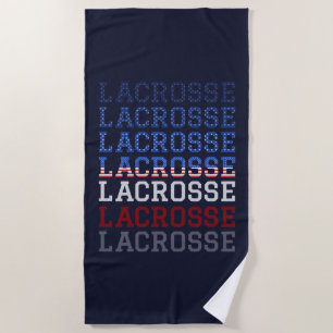 VS Herhalingstekst - Lacrosse VS Amerikaanse vlag Strandlaken