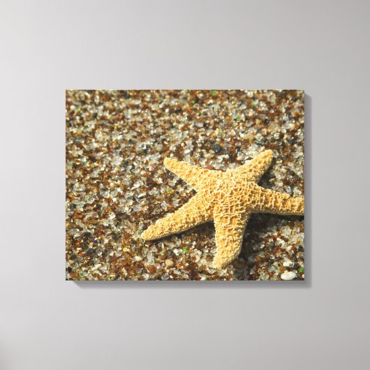 VS, HI, Kauai, Glass Beach met zeester Canvas Afdruk (Voorkant)