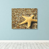 VS, HI, Kauai, Glass Beach met zeester Canvas Afdruk (Insitu (Houten vloer))