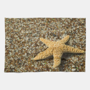 VS, HI, Kauai, strand van glas met Star-vis Theedoek