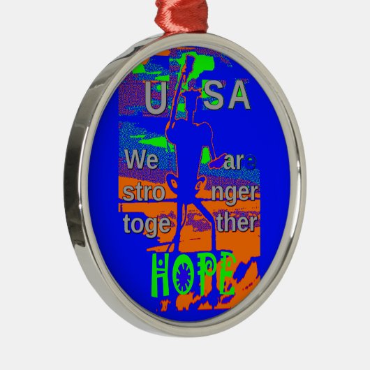 VS Hillary Hope is sterker samen Metalen Ornament (Rechts)