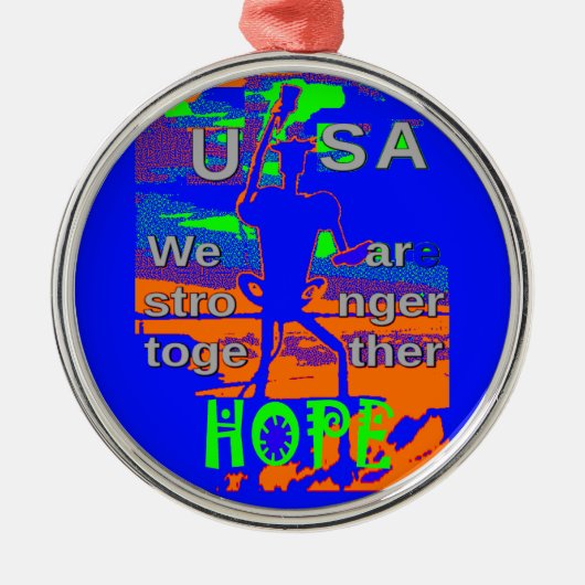 VS Hillary Hope is sterker samen Metalen Ornament (Voorkant)