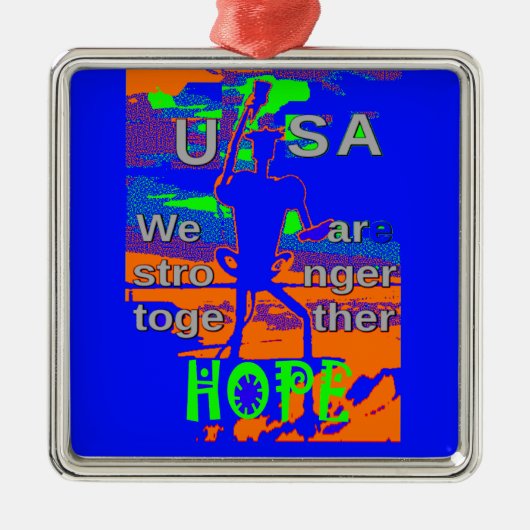 VS Hillary Hope is sterker samen Metalen Ornament (Voorkant)