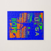 VS hopen samen sterk - een patriottisch tapijt Legpuzzel (Horizontaal)