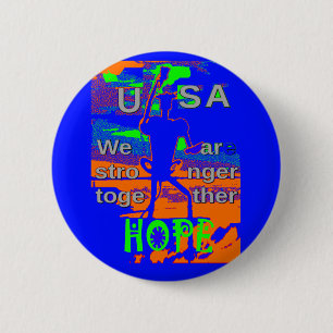 VS hopen samen sterk - een patriottisch tapijt Ronde Button 5,7 Cm