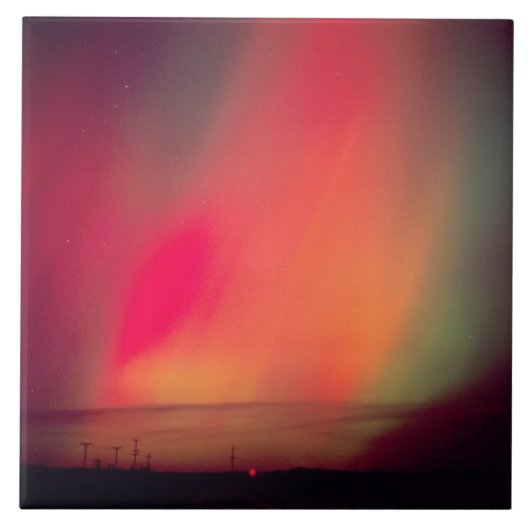 VS, Idaho. Aurora borealis, noordelijke lichten op Tegeltje (Voorkant)