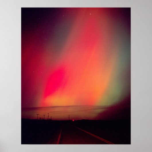 VS, Idaho. Aurora borealis, noorderlicht bij Poster (Voorkant)