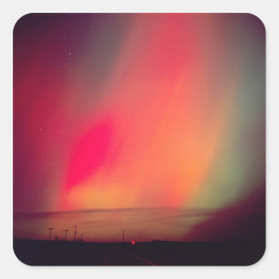 VS, Idaho. Aurora borealis, noorderlicht bij Vierkante Sticker