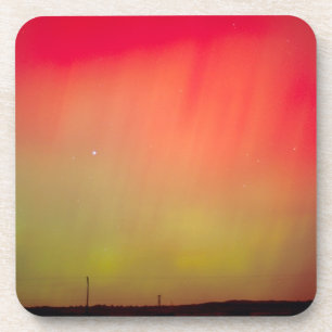 VS, Idaho. Aurora borealis, noorderlicht om 2 uur Bier Onderzetter