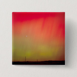 VS, Idaho. Aurora borealis, noorderlicht om 2 uur Vierkante Button 5,1 Cm