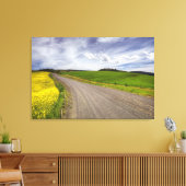 VS, Idaho, Idaho County, koolzaadveld Canvas Afdruk (Insitu (Woonkamer))