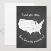 VS ik hou van je, meer dan de mijlen tussen ons Kaart (Voorkant / Achterkant)