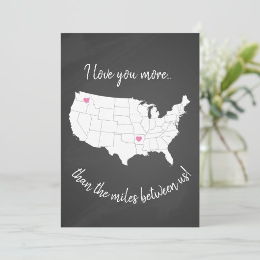 VS ik hou van je meer dan van de mijlen tussen ons Kaart (Staand voorkant)