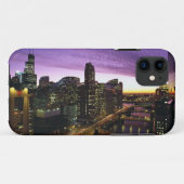 VS, IL, Chicago. Chicago skyline en rivier Case-Mate iPhone Case (Achterkant (horizontaal))