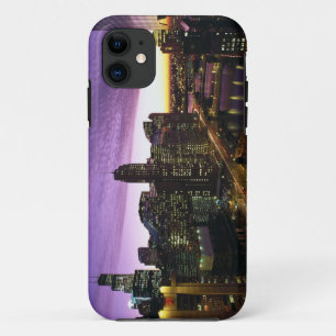 VS, IL, Chicago. Chicago skyline en rivier iPhone 11 Hoesje