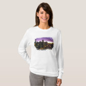 VS, IL, Chicago. Chicago skyline en rivier T-shirt (Voorkant volledig)