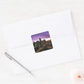 VS, IL, Chicago. Chicago skyline en rivier Vierkante Sticker (Envelop)