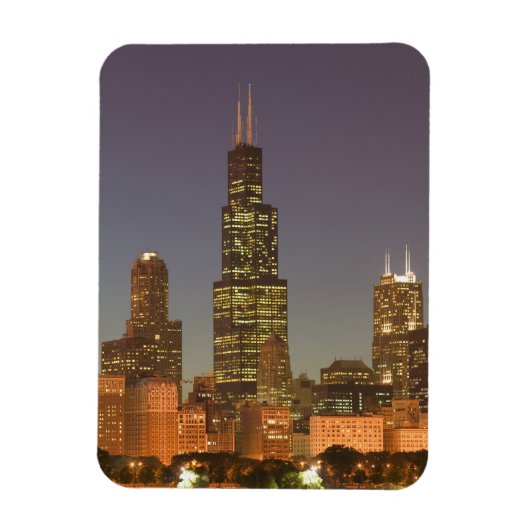 VS, Illinois, Chicago: stadsgezicht / Avond Magneet (Verticaal)