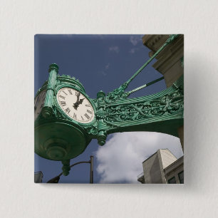 VS, Illinois, Chicago: The Loop: North State Vierkante Button 5,1 Cm
