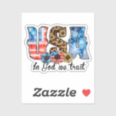 VS in God Wij vertrouwen | CHRISTELIJK | Zonnebloe Sticker (Vel)