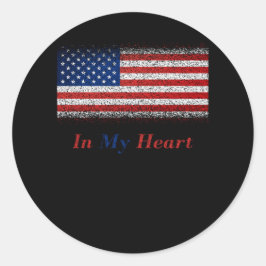 VS in mijn Heart United State Flag Ronde Sticker