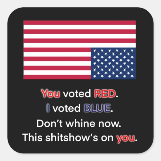 VS in nood Vierkante Sticker (Voorkant)