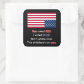 VS in nood Vierkante Sticker (Tas)