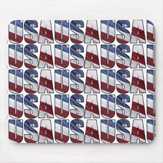 VS in Rood Wit en Blauw Amerikaanse Patriottische  Muismat (Voorkant)