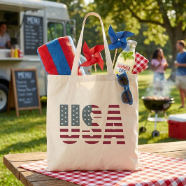 VS in Rood Wit en Blauw Amerikaanse Vlag Patriotti Tote Bag