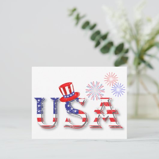 VS in sterren en Stripes Briefkaart (Staand voorkant)