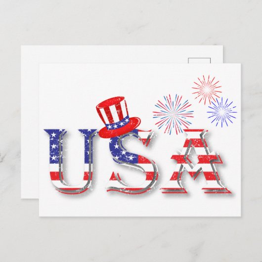 VS in sterren en Stripes Briefkaart (Voorkant / Achterkant)