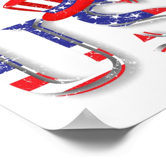 VS in sterren en Stripes Poster (Hoek)