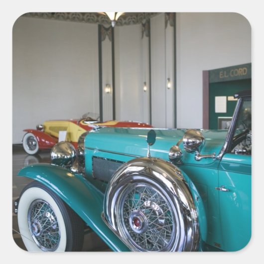 VS, Indiana, Auburn: Auburn, Cord, Duesenberg 3 Vierkante Sticker (Voorkant)