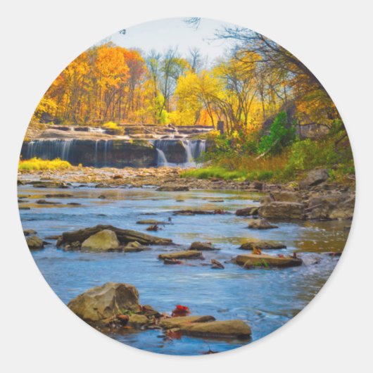 VS, Indiana. Cataract Falls State Recreation Ronde Sticker (Voorkant)