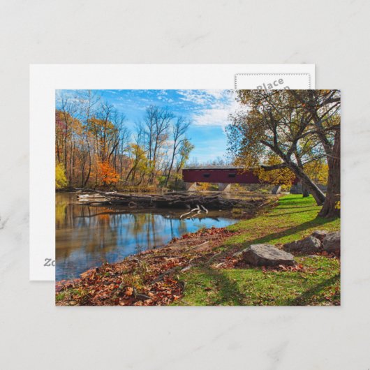 VS, Indiana, Cataract Herfst State Recreation Briefkaart (Voorkant / Achterkant)